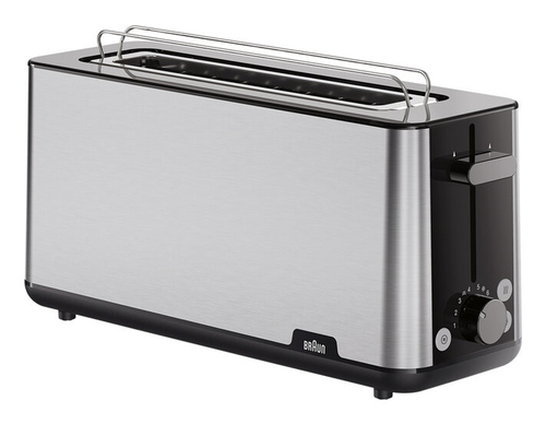 TOSTADOR BRAUN HT1610BK 1 RANURA LARGA ACERO INOX/NEGRO